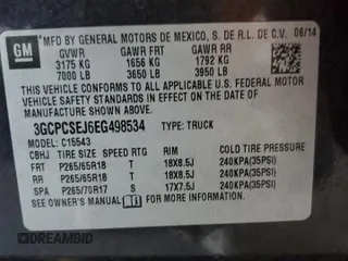 2014 Chevrolet Silverado 1500 LTZ with VIN 3GCPCSEJ6EG498534, listed as a Copart auction lot 78881194 with 180,188 mi miles and Salvage Title. Bid and sale history available at DreamBid. Image 12.