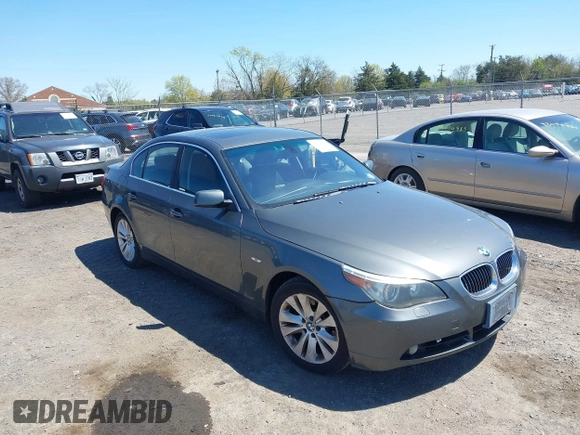 2005 BMW 5 Series 545i with VIN WBANB33525CN67791, listed as a IAAI auction lot 42056534 with 166,221 mi miles and . Bid and sale history available at carsss.com. Image 1.