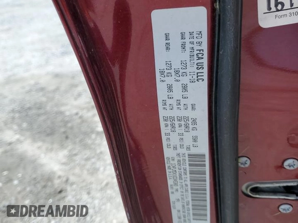 2019 Jeep Cherokee Limited with VIN 1C4PJMDX1KD345303, listed as a Copart auction lot 59298185 with 166,168 mi miles and Salvage title. Bid and sale history available at DreamBid. Image 12.
