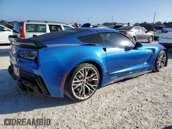 2016 Chevrolet Corvette Z06 1LZ with VIN 1G1YP2D64G5601801, listed as a Copart auction lot 76902984 with 8,455 mi miles and Salvage Title. Bid and sale history available at carsss.com. Image 3.