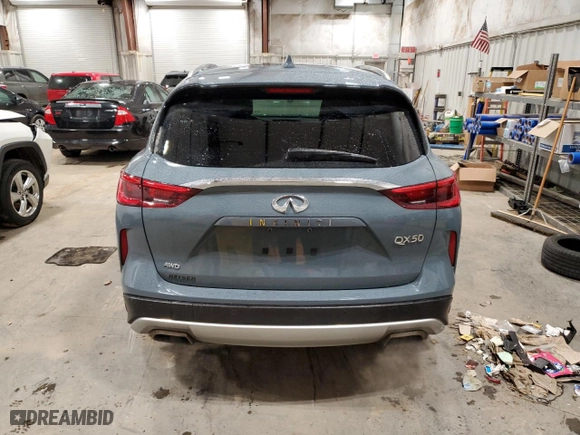 2022 Infiniti QX50 SENSORY with VIN 3PCAJ5EB5NF120457, listed as a Copart auction lot 38217374 with 6,253 mi miles. Bid and sale history available at carsss.com. Image 6.