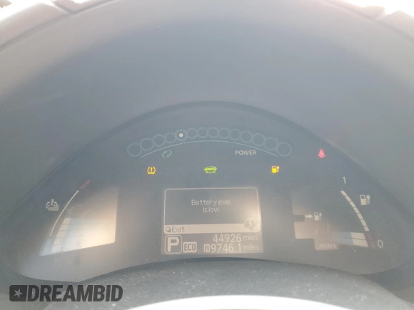 2015 Nissan LEAF S with VIN 1N4AZ0CP4FC333348, listed as a Copart auction lot 52202395 with 44,926 mi miles and Salvage Title. Bid and sale history available at DreamBid. Image 9.