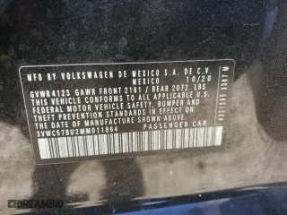 2021 Volkswagen Jetta S with VIN 3VWC57BU2MM011864, listed as a Copart auction lot 76787934 with 34,030 mi miles and Salvage Title. Bid and sale history available at carsss.com. Image 12.