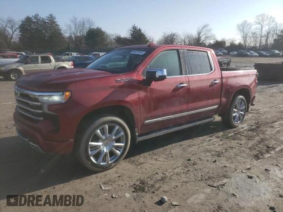 2024 Chevrolet Silverado 1500 High Country with VIN 1GCUDJEL1RZ179009, listed as a Copart auction lot 85072814 with 23,971 mi miles and Salvage Title. Bid and sale history available at DreamBid. Image 1.