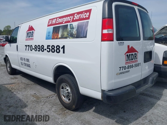 2021 Chevrolet Express Cargo with VIN 1GCWGBFP9M1258233, listed as a IAAI auction lot 41921251 with 96,729 mi miles and . Bid and sale history available at DreamBid. Image 3.