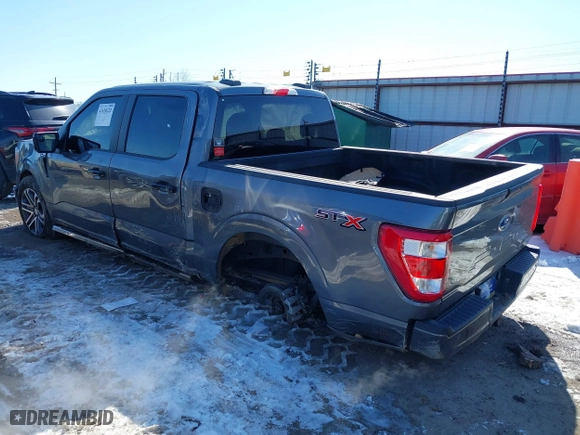 2021 Ford F-150 XL with VIN 1FTEW1C51MFC94173, listed as a IAAI auction lot 41628222 with 23,266 mi miles. Bid and sale history available at carsss.com. Image 3.