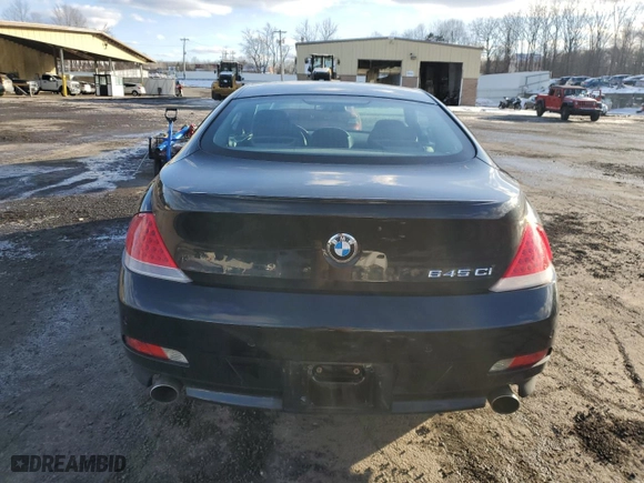 2004 BMW 6 Series 645Ci with VIN WBAEH73454B215628, listed as a Copart auction lot 45851645 with 0 mi miles and Clean Title. Bid and sale history available at carsss.com. Image 6.