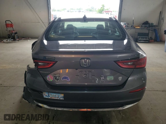 2019 Honda Insight Touring with VIN 19XZE4F99KE015872, listed as a Copart auction lot 61152565 with Not provided miles and Salvage title. Bid and sale history available at DreamBid. Image 6.