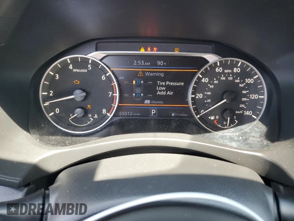 2020 Nissan Altima SV with VIN 1N4BL4DV2LC280459, listed as a Copart auction lot 53848455 with 55,012 mi miles and Salvage title. Bid and sale history available at DreamBid. Image 9.