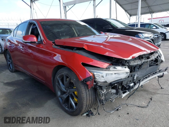 2015 Infiniti Q50 Premium with VIN JN1BV7AP7FM335405, listed as a IAAI auction lot 41502424 with 76,517 mi miles and . Bid and sale history available at DreamBid. Image 1.