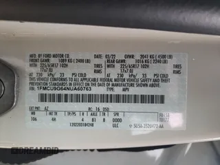 2022 Ford Escape SE with VIN 1FMCU9G64NUA60763, listed as a Copart auction lot 45189905 with 135,365 mi miles and Clean Title. Bid and sale history available at DreamBid. Image 13.