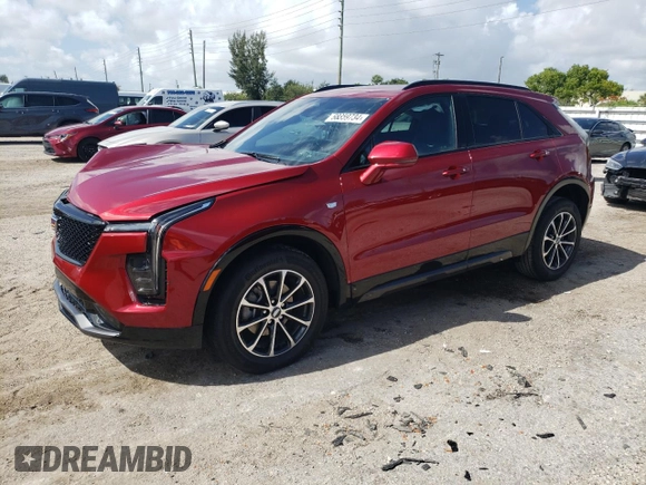 2024 Cadillac XT4 FWD Sport with VIN 1GYFZER48RF164992, listed as a Copart auction lot 68359734 with 3,427 mi miles and Salvage title. Bid and sale history available at DreamBid. Image 1.