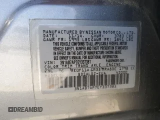2014 Nissan Sentra S with VIN 3N1AB7AP7EY337381, listed as a Copart auction lot 54129985 with 187,972 mi miles and Salvage Title. Bid and sale history available at DreamBid. Image 12.