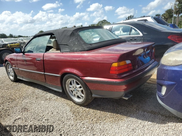 1995 BMW 3 Series 325iC with VIN WBABJ6324SJD43557, listed as a Copart auction lot 74568624 with 0 mi miles and Salvage Title. Bid and sale history available at carsss.com. Image 2.