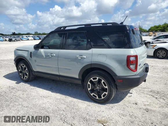 2023 Ford Bronco Sport Outer Banks с VIN 3FMCR9C65PRD14403, выставлен на аукционе Copart как лот 61212675 с пробегом 7 076 миль миль и Списание • Salvage title. История ставок и продаж доступна на DreamBid. Изображение 2.