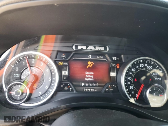 2022 Ram 1500 Big Horn with VIN 1C6SRFFT7NN457781, listed as a Copart auction lot 53821805 with 67,886 mi miles and Salvage Title. Bid and sale history available at carsss.com. Image 9.