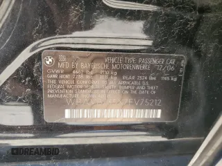 2007 BMW 3 Series 335i with VIN WBAVB735X7FV75212, listed as a Copart auction lot 46341525 with 238,383 mi miles and Salvage Title. Bid and sale history available at carsss.com. Image 15.