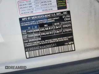 2006 Mercedes-Benz M 350 with VIN 4JGBB86EX6A088591, listed as a Copart auction lot 47433415 with 137,132 mi miles and Salvage Title. Bid and sale history available at DreamBid. Image 13.