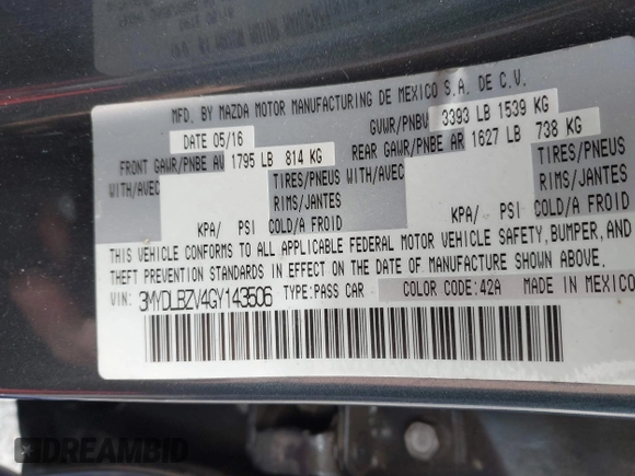 2016 Scion iA with VIN 3MYDLBZV4GY143506, listed as a IAAI auction lot 41744741 with Not Provided miles and . Bid and sale history available at DreamBid. Image 9.
