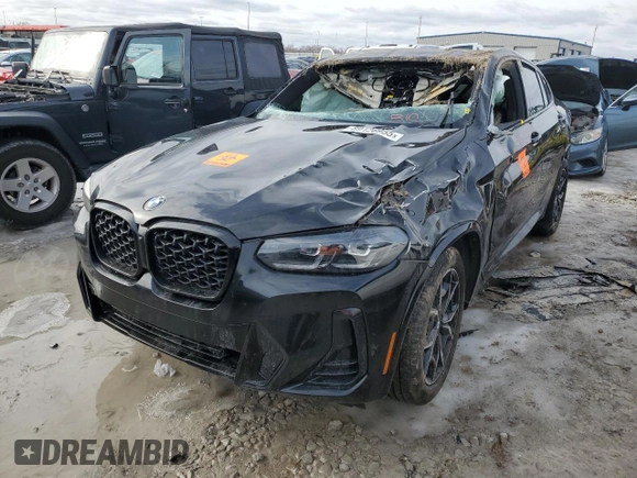 2024 BMW X4 xDrive30i z VIN 5UX33DT02R9U91458, wystawiony jako Copart lot #89126955 z przebiegiem Nie podano mil oraz Szkoda całkowita • Salvage title. Historia ofert i sprzedaży dostępna na DreamBid. Obrazek 1.