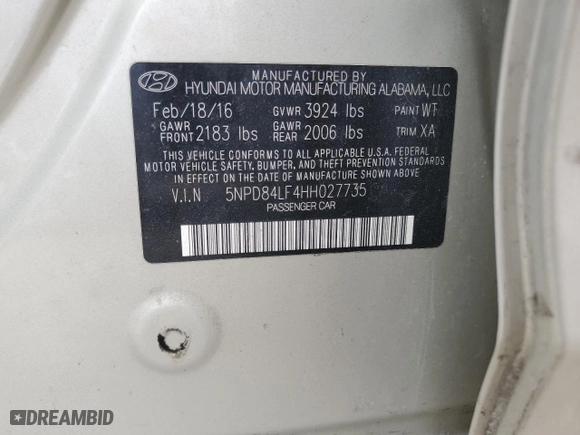 2017 Hyundai Elantra SE with VIN 5NPD84LF4HH027735, listed as a Copart auction lot 49475565 with 118,206 mi miles and Salvage Title. Bid and sale history available at carsss.com. Image 13.