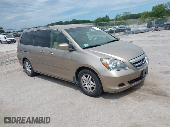 2005 Honda Odyssey EX with VIN 5FNRL38475B029026, listed as a IAAI auction lot 42489079 with 156,075 mi miles and . Bid and sale history available at DreamBid. Image 1.