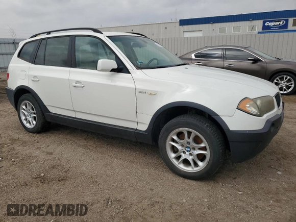 2004 BMW X3 2.5i with VIN WBXPA73424WB24749, listed as a Copart auction lot 54554075 with 166,954 mi miles and Clean Title. Bid and sale history available at DreamBid. Image 4.