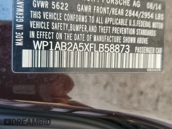 2015 Porsche Macan S with VIN WP1AB2A5XFLB58873, listed as a Copart auction lot 46491035 with 116,495 mi miles and Salvage title. Bid and sale history available at DreamBid. Image 13.