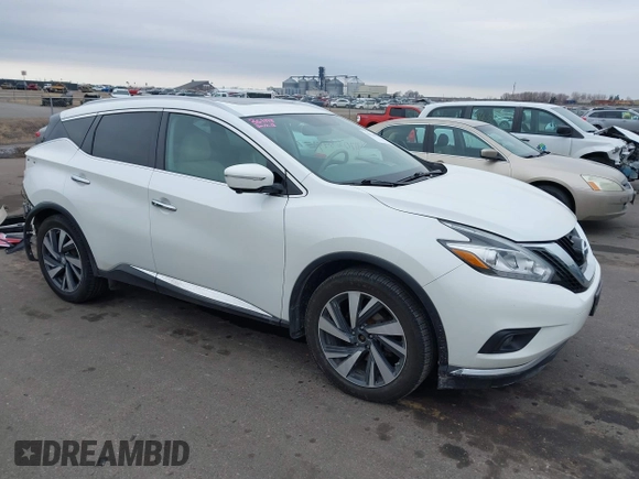 2015 Nissan Murano SV z VIN 5N1AZ2MH1FN264230, wystawiony jako IAAI lot #41706849 z przebiegiem 232 718 mil mil oraz . Historia ofert i sprzedaży dostępna na DreamBid. Obrazek 1.