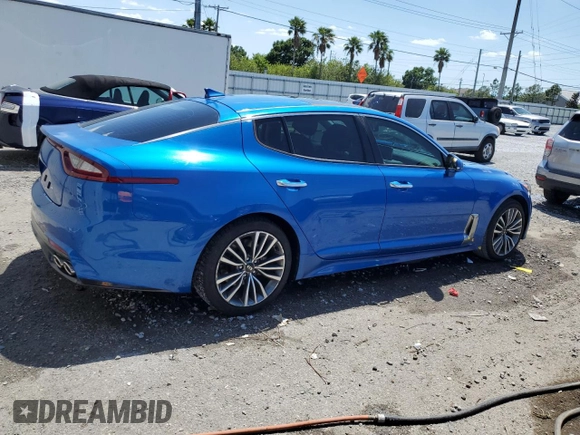 2019 Kia Stinger with VIN KNAE15LA9K6067794, listed as a Copart auction lot 53731455 with 37,817 mi miles and Non Repairable. Bid and sale history available at DreamBid. Image 3.