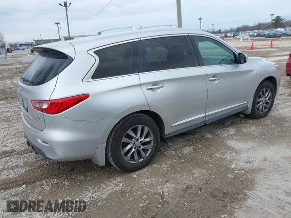 2014 Infiniti QX60 with VIN 5N1AL0MM1EC542752, listed as a IAAI auction lot 41682429 with 134,712 mi miles. Bid and sale history available at carsss.com. Image 4.
