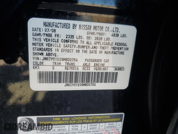 2009 Infiniti M with VIN JNKCY01E09M800754, listed as a Copart auction lot 74478854 with 67,794 mi miles and Salvage Title. Bid and sale history available at DreamBid. Image 12.