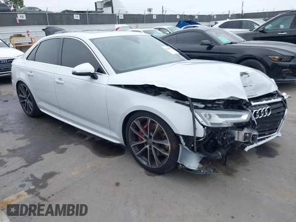 2018 Audi S4 Premium Plus with VIN WAUB4AF4XJA044884, listed as a IAAI auction lot 42164365 with 1 mi miles. Bid and sale history available at carsss.com. Image 1.