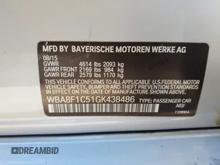 2016 BMW 3 Series with VIN WBA8F1C51GK438486, listed as a IAAI auction lot 41324078 with 80,321 mi miles and . Bid and sale history available at DreamBid. Image 9.