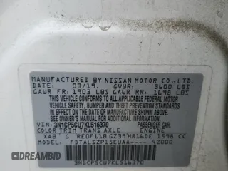 2019 Nissan Kicks SR with VIN 3N1CP5CU7KL516370, listed as a Copart auction lot 54486635 with 112,250 mi miles and Salvage Title. Bid and sale history available at carsss.com. Image 12.