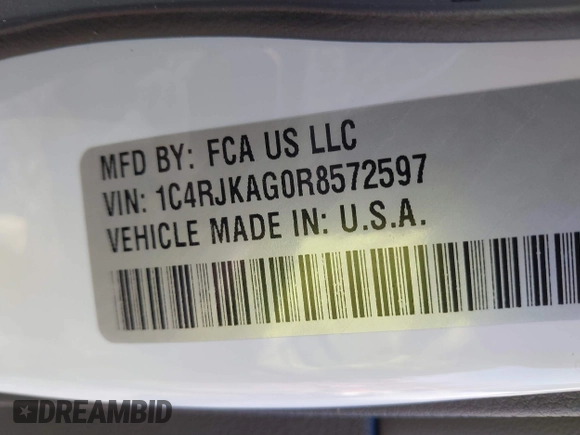 2024 Jeep Grand Cherokee Altitude X with VIN 1C4RJKAG0R8572597, listed as a IAAI auction lot 41411512 with 2,445 mi miles and . Bid and sale history available at DreamBid. Image 9.
