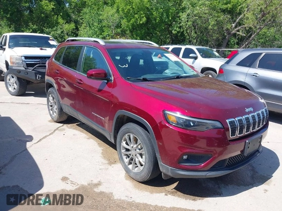 2019 Jeep Cherokee Latitude Plus with VIN 1C4PJMLB5KD257070, listed as a IAAI auction lot 41985941 with 83,079 mi miles. Bid and sale history available at carsss.com. Image 1.