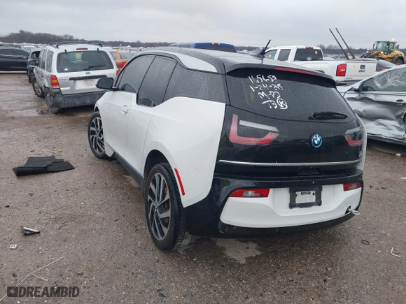 2019 BMW i3 with VIN WBY8P2C59K7D97415, listed as a IAAI auction lot 41509553 with 58,083 mi miles. Bid and sale history available at carsss.com. Image 3.