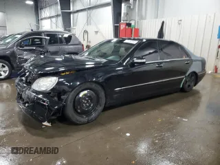 2005 Mercedes-Benz S-Class 4.3L with VIN WDBNG83J95A459421, listed as a Copart auction lot 77153264 with 168,360 mi miles and Salvage Title. Bid and sale history available at carsss.com. Image 1.