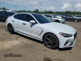 2019 Genesis G70 Advanced with VIN KMTG44LA9KU019674, listed as a Copart auction lot 63004515 with 60,493 mi miles and Salvage title. Bid and sale history available at DreamBid. Image 4.
