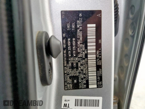 2021 Toyota Highlander XLE с VIN 5TDHZRBH7MS072199, выставлен на аукционе Copart как лот 60086395 с пробегом 85 892 миль миль и Чистый • Clean title. История ставок и продаж доступна на DreamBid. Изображение 13.