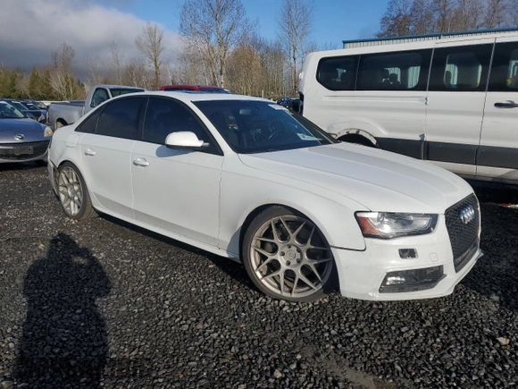 2014 Audi S4 Prestige with VIN WAUKGAFL8EA160802, listed as a Copart auction lot 48979685 with 85,461 mi miles and Salvage Title. Bid and sale history available at carsss.com. Image 4.