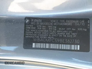 2011 BMW Z4 sDrive35i with VIN WBALM7C59BE382730, listed as a IAAI auction lot 41610401 with 113,375 mi miles. Bid and sale history available at carsss.com. Image 9.
