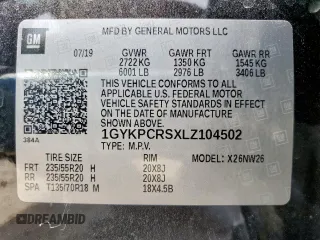 2020 Cadillac XT6 FWD Premium Luxury z VIN 1GYKPCRSXLZ104502, wystawiony jako Copart lot #58211275 z przebiegiem 97 053 mil mil oraz Szkody całkowita. Historia ofert i sprzedaży dostępna na DreamBid. Obrazek 13.