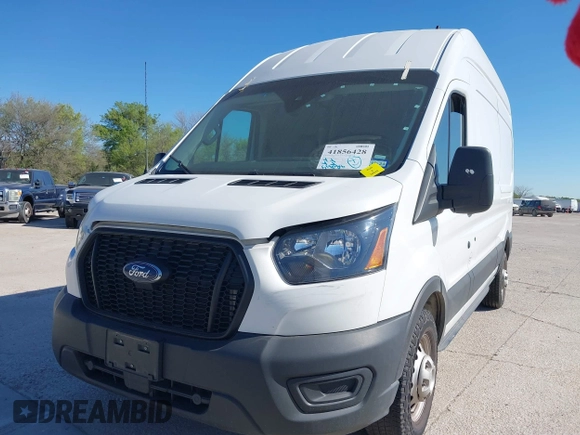 2023 Ford Transit Cargo with VIN 1FTBR2X82PKA33456, listed as a IAAI auction lot 41856428 with 54,088 mi miles and . Bid and sale history available at DreamBid. Image 2.