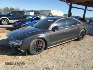2012 Audi A8 with VIN WAUAVAFD5CN013921, listed as a Copart auction lot 47845595 with 92,512 mi miles and Salvage title. Bid and sale history available at DreamBid. Image 1.