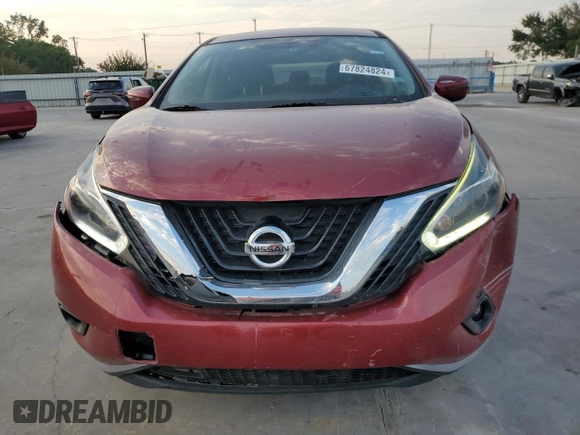 2018 Nissan Murano S with VIN 5N1AZ2MG9JN165381, listed as a Copart auction lot 67824824 with 58,112 mi miles and Clean Title. Bid and sale history available at DreamBid. Image 5.