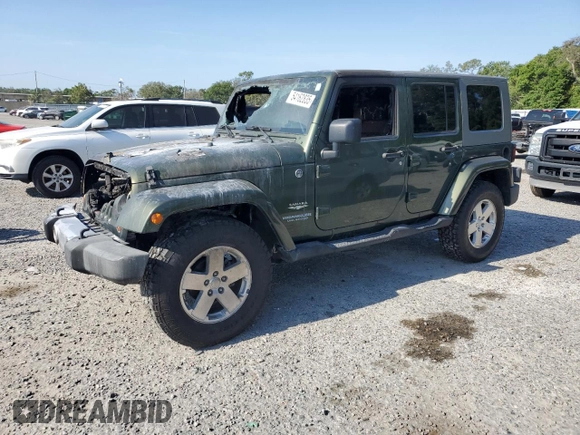 2008 Jeep Wrangler Unlimited Sahara with VIN 1J4GA59138L616722, listed as a Copart auction lot 54162835 with Not Provided miles and Salvage Title. Bid and sale history available at DreamBid. Image 1.