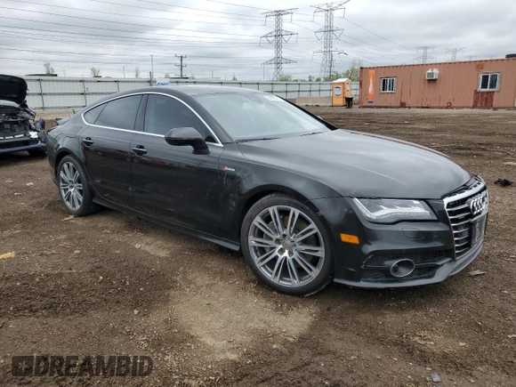 2012 Audi A7 Prestige with VIN WAUSGAFC0CN004453, listed as a Copart auction lot 54923205 with 217,544 mi miles and Salvage title. Bid and sale history available at DreamBid. Image 4.