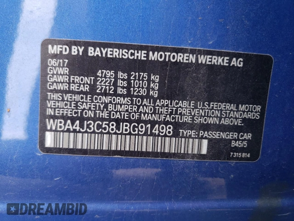 2018 BMW 4 Series 430i xDrive с VIN WBA4J3C58JBG91498, выставлен на аукционе Copart как лот 58909435 с пробегом 65 084 миль миль и Списание • Salvage title. История ставок и продаж доступна на DreamBid. Изображение 12.